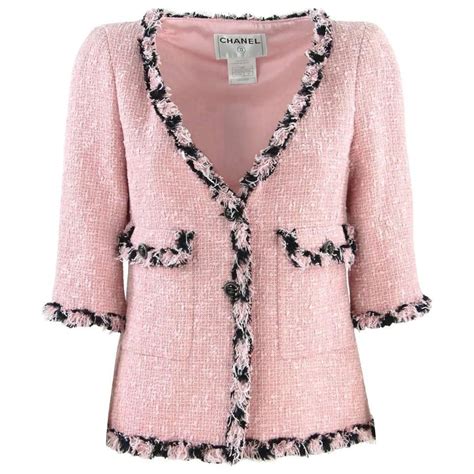 pink chanel style jacket|pink tweed Chanel style jacket.